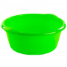Tradineur - Barreño redondo de plástico con asas, cubo multiusos, recipiente, limpieza, ligero y resistente, labores del hogar,
