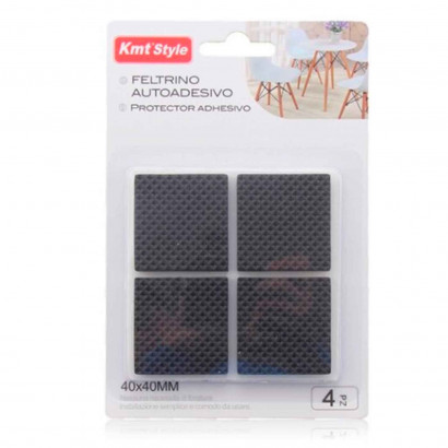 Protectores cuadrados para patas de sillas, mesas o muebles. 4 gomas eva adhesivas. Protector adhesivo para patas de sillas, fieltro para sillas de 3,70 x 3,70 cm.