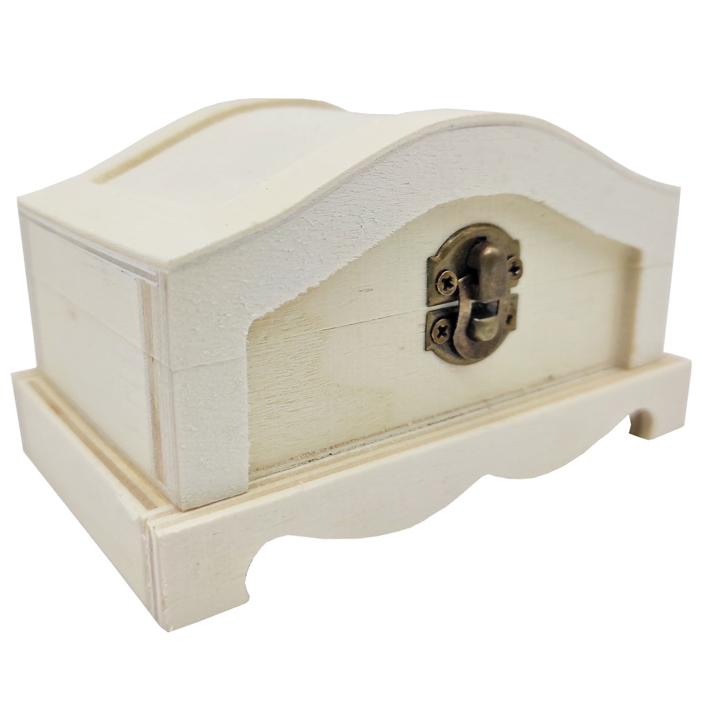 Caja de madera natural con cierre metálico, cofre sin tratar para decorar, almacenaje objetos de valor, joyas, manualidades, 6,5 x 11,5 x 7,1 cm