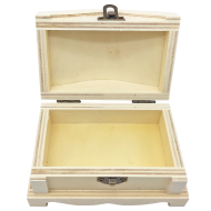 Caja de madera natural con cierre metálico, cofre sin tratar para decorar, almacenaje objetos de valor, joyas, manualidades, 6,5 x 11,5 x 7,1 cm