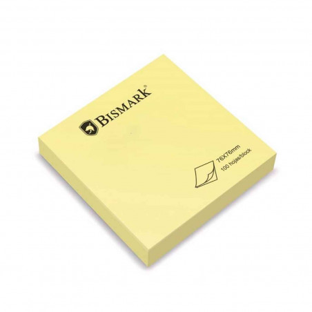 Bloc de notas adhesivas, 100 hojas, ideal para estudiantes, cocineros y oficinistas. Color amarillo. 17 x 17 cm (alto x ancho)