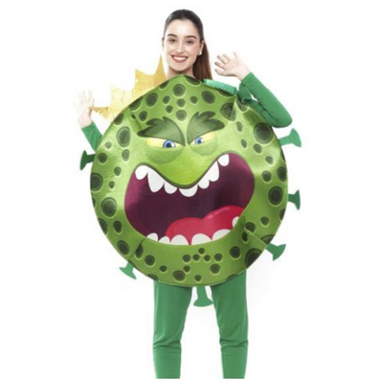 Disfraz de virus mortal con forma redonda para jovenes y adultos para carnaval, talla L, color verde.