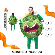 Disfraz de virus mortal con forma redonda para jovenes y adultos para carnaval, talla L, color verde.