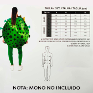 Disfraz de virus mortal con forma redonda para jovenes y adultos para carnaval, talla L, color verde.