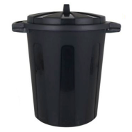 Cubo de basura bin de 100 litros, color negro, 68,2 x 63,8 x 53,4 cm, recipiente para almacenar basura grande para hogar o industrial con tapa