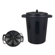 Cubo de basura bin de 100 litros, color negro, 68,2 x 63,8 x 53,4 cm, recipiente para almacenar basura grande para hogar o industrial con tapa