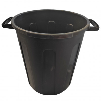 Cubo de basura bin de 100 litros, color negro, 68,2 x 63,8 x 53,4 cm, recipiente para almacenar basura grande para hogar o industrial con tapa