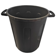 Cubo de basura bin de 100 litros, color negro, 68,2 x 63,8 x 53,4 cm, recipiente para almacenar basura grande para hogar o industrial con tapa