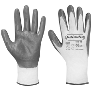 Guantes de trabajo de nylon y nitrilo resistente, protección mecánica, bricolaje, seguridad, jardinería, adulto unisex, gris y blanco, talla 10