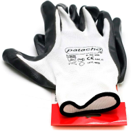 Guantes de trabajo, nylon y nitrilo resistente, protección mecánica, bricolaje, seguridad, jardinería, adulto unisex, gris y blanco, talla 9