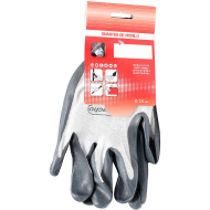 Guantes de trabajo, nitrilo y nylon resistente, protección mecánica, bricolaje, seguridad, jardinería, adulto unisex, gris y blanco, talla 8