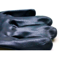 Guantes de trabajo de algodón y nitrilo grueso, protección mecánica, bricolaje, seguridad, jardinería, adulto unisex, azul y blanco, talla 10