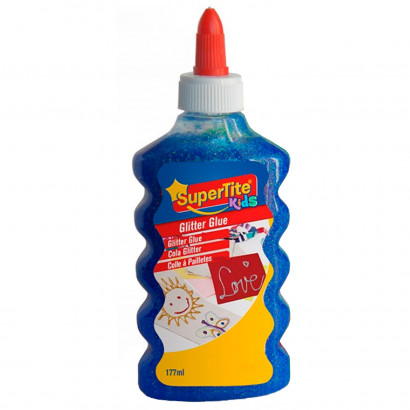 SuperTite - Pegamento con purpurina infantil, sin disolventes, manualidades, proyectos escolares, bellas artes, apto para niños, 177 ml, color aleatorio