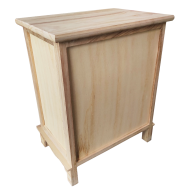 Cajonera de madera natural con 2 cajones, 45,5 x 36 x 26 cm, diseño con rombos azules, torre de ordenación, mueble auxiliar almacenamiento, dormitorio, salón