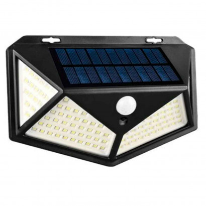 Lámpara luces LED de exterior 30 W, funciona con luz solar, carga automática, función nocturna, fácil instalación, sensor de movimiento.