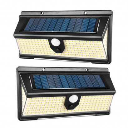 Lámpara luces LED de exterior 35 W, funciona con luz solar, carga automática, función nocturna, fácil instalación, sensor de movimiento.