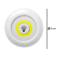 Set de 3 luces de auxiliar COB con mando a distancia, 3 pilas "AAA" (No incluidas). Luz de 9 cm de diámetro.