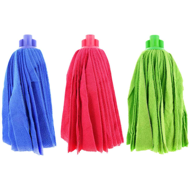 Tradineur - Set de 3 fregonas tiras de microfibra de última tecnología color surtido Tradineur - Set de 3 fregonas tiras de microfibra de última tecnología color surtido