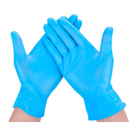 Guantes de nitrilo sin polvo talla S 6-7, Guantes desechables de examen, color azul, 100 unidades