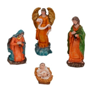 Set de 10 figuras del nacimiento para belén 14 cm, resina, niño Jesús, virgen María, José, buey, mula, reyes magos... figuras decorativas belén navideño, decoración navidad tradicional