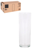 Juego de 24 vasos de tubo de 32 cl, set de 24 vasos de tubo de cristal, 16,5 x 6 cm