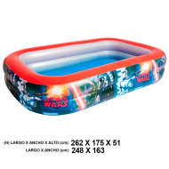 Piscina hinchable infantil Star Wars 262 x 175 x 51 cm