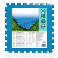 Protector de suelo para piscina, set de 9 piezas de 50 x 50 cm, color azul, 4 mm de grosor. Tapete, alfombra puzzle protectora, 2.25 metros cuadrados