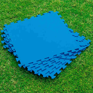 Protector de suelo para piscina, set de 9 piezas de 50 x 50 cm, color azul, 4 mm de grosor. Tapete, alfombra puzzle protectora, 2.25 metros cuadrados