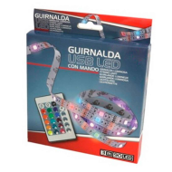 Gerimport - Guirnalda de 3 metros, con 90 leds con modelo de colores rgb, con conexión usb y mando a distancia. Cinta luminosa para la decoración del hogar con distintos juegos de luces