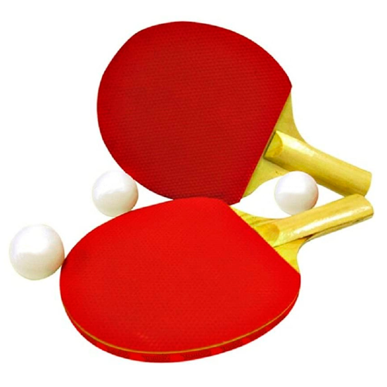 Palas ping pong de madera con 2 gomas diferentes + 3 pelotas ideal para jugar con amigos y familia 14,5 x 0,5 x 25 (ancho x alto x largo)