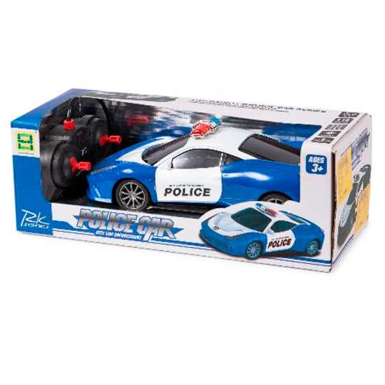 Juguete coche policía con control remoto, coche deportivo policía con luces, escala 1:16, medidas: 8 x 23 x 10 cm