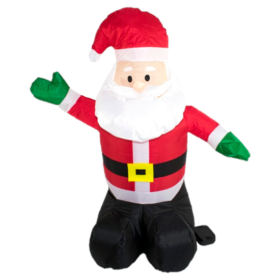 Papá Noel hinchable a pilas, santa claus inflable, decoración de Navidad, válido para interior, fiestas, celebracioses navideñas, poliéster, 80 cm