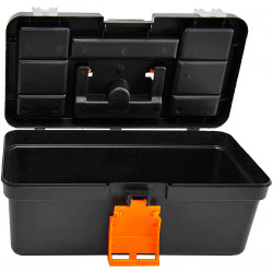 Tradineur - Caja de herramientas con compartimentos en la tapa y asa, modelo Mini Kid, plástico resistente, organizador, maletín