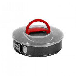 Tradineur - Molde de horno desmontable con cierre y tapa, aluminio, 26 x 6,8 cm
