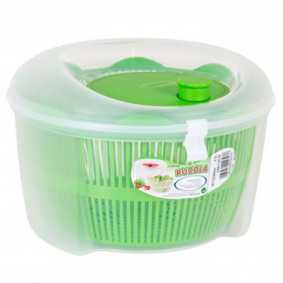 Centrifugadora escurridora de ensalada 4,5 litros con manivela color verde 14,5 x 24 x 24 cm