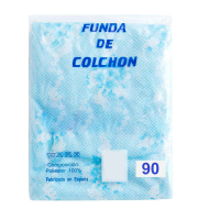 Funda de colchón cubre colchón 100% poliéster elástica con cremallera azul 90 cm azul