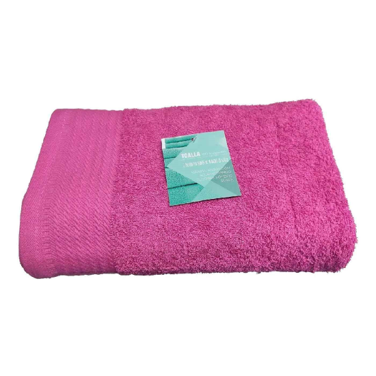 Toalla de baño fabricada con algodón de calidad color rosa 95 x 140 cm toalla baño suave al tacto rápido secado