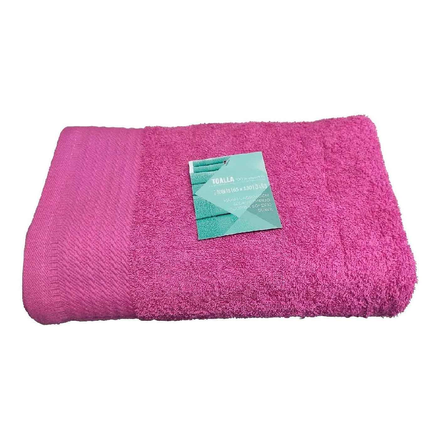 Toalla de baño fabricada con algodón de calidad color rosa 65 x 130 cm toalla ducha suave al tacto rápido secado