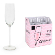 Set de 6 copas de cava de cristal, modelo grandeur, champán, cócteles, champagne, aptas para lavavajillas, celebraciones (21 cl, 24,7 cm)