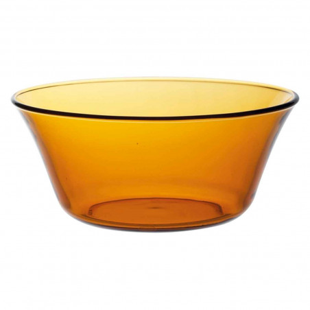 Ensaladera de vidrio, cuenco apilable, mezclas, cocina, repostería, ensaladas, color ámbar, dimensiones 7,5 x 17 cm (altura x di
