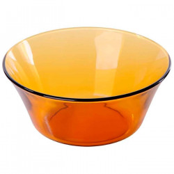 Ensaladera de vidrio, cuenco apilable, mezclas, cocina, repostería, ensaladas, color ámbar, dimensiones 7,5 x 17 cm (altura x di