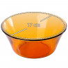 Ensaladera de vidrio, cuenco apilable, mezclas, cocina, repostería, ensaladas, color ámbar, dimensiones 7,5 x 17 cm (altura x di