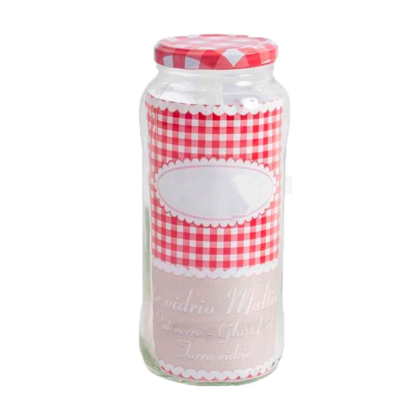 Bote de vidrio multiusos redondo con tapa 580 ml. Recipiente, tarro de cristal para almacenar conservas y alimentos 17 x 7,3 cm