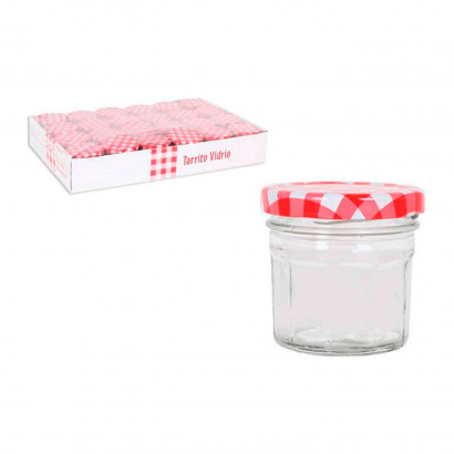 Bote de vidrio multiusos circular con tapa, recipiente, tarro de almacenamiento para guardar alimentos, conservas, galletas, legumbres, 6,5 x 5 cm (alto x diámetro)