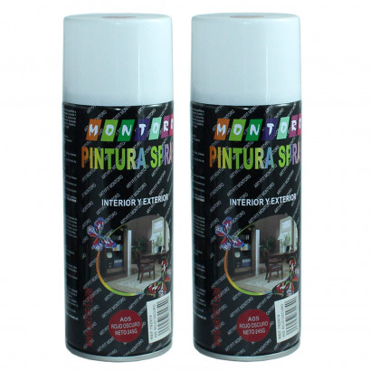 Montoro - Pack 2 botes de pintura en spray rojo oscuro A05 400 ml, válido para multitud de superficies de interior y exterior. Pintura en spray, válida para distintos materiales de 20 x6,5 x6,5 cm