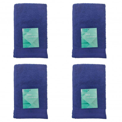 Rams - Pack de 4 toallas de bidé realizadas 100% algodón, de color azul marino, de 30 x 50 cm con bonito diseño en su lateral. Toallas de baño, con tacto suave, de tamaño pequeño Toalla tipo bidé