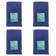 Rams - Pack de 4 toallas de bidé realizadas 100% algodón, de color azul marino, de 30 x 50 cm con bonito diseño en su lateral. Toallas de baño, con tacto suave, de tamaño pequeño Toalla tipo bidé