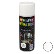 Montoro - Bote de pintura en spray blanco satinado A23 400 ml, válido para multitud de superficies de interior y exterior. Pintura en spray, válida para distintos materiales de 20 x 6,5 x 6,5 cm