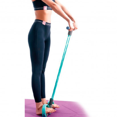 Banda elástica para ejercitar piernas y brazos, 18 kg, 4 tubos y pedal, multifunción, para yoga, fitness, cuerda de ejercicio de resistencia para gimnasia en casa, entrenamiento, color aleatorio