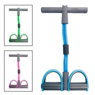 Banda elástica para ejercitar piernas y brazos, 18 kg, 4 tubos y pedal, multifunción, para yoga, fitness, cuerda de ejercicio de resistencia para gimnasia en casa, entrenamiento, color aleatorio